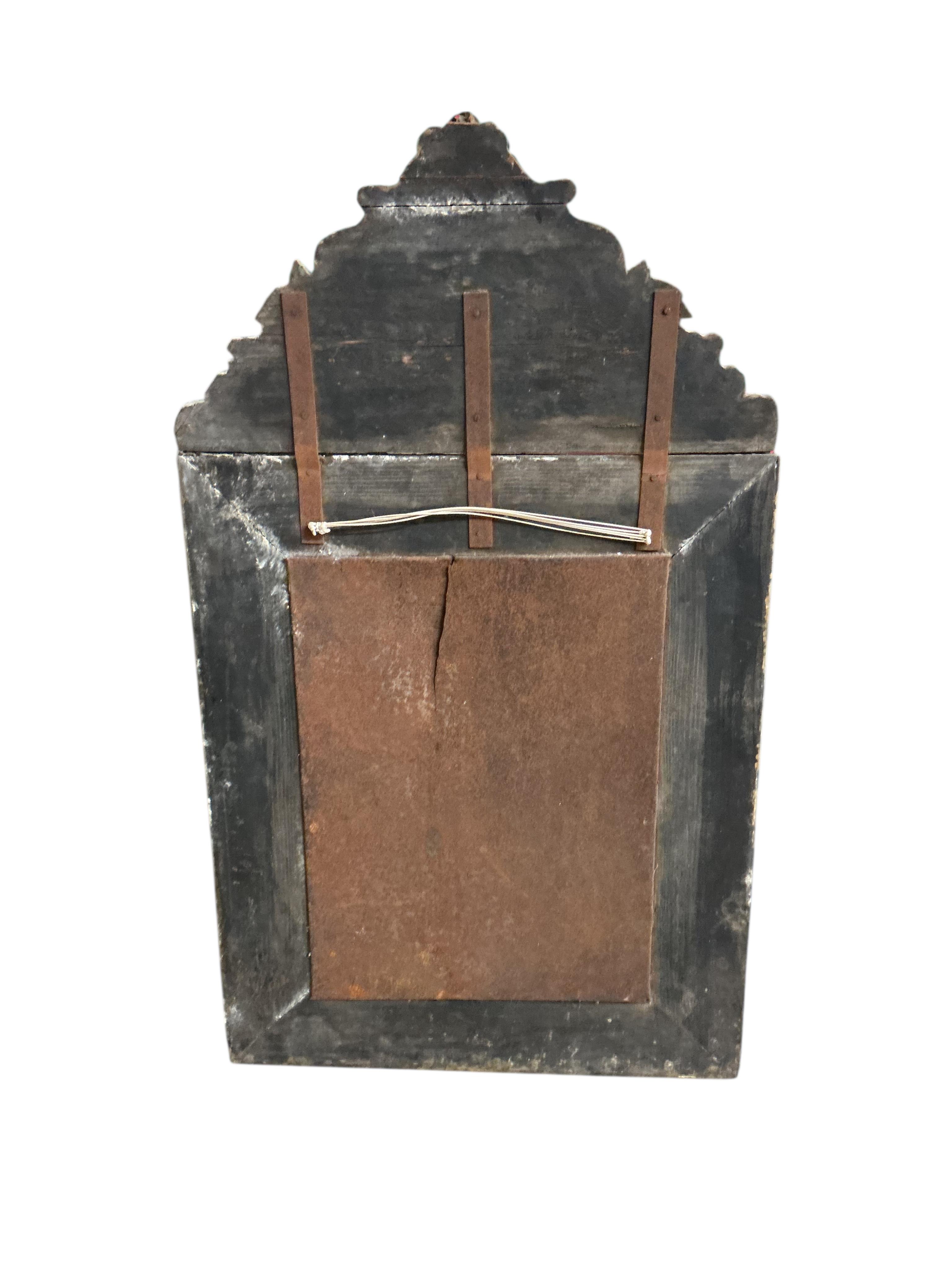 A 19th century French embossed brass wall mirror, width 59cm, height 102cm